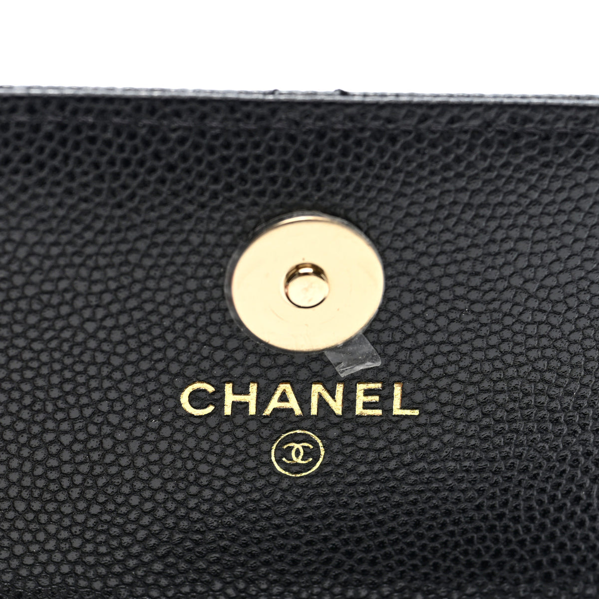 Chanel Caviar Quilted CC Stars Card Holder On Chain Black 6 of 10