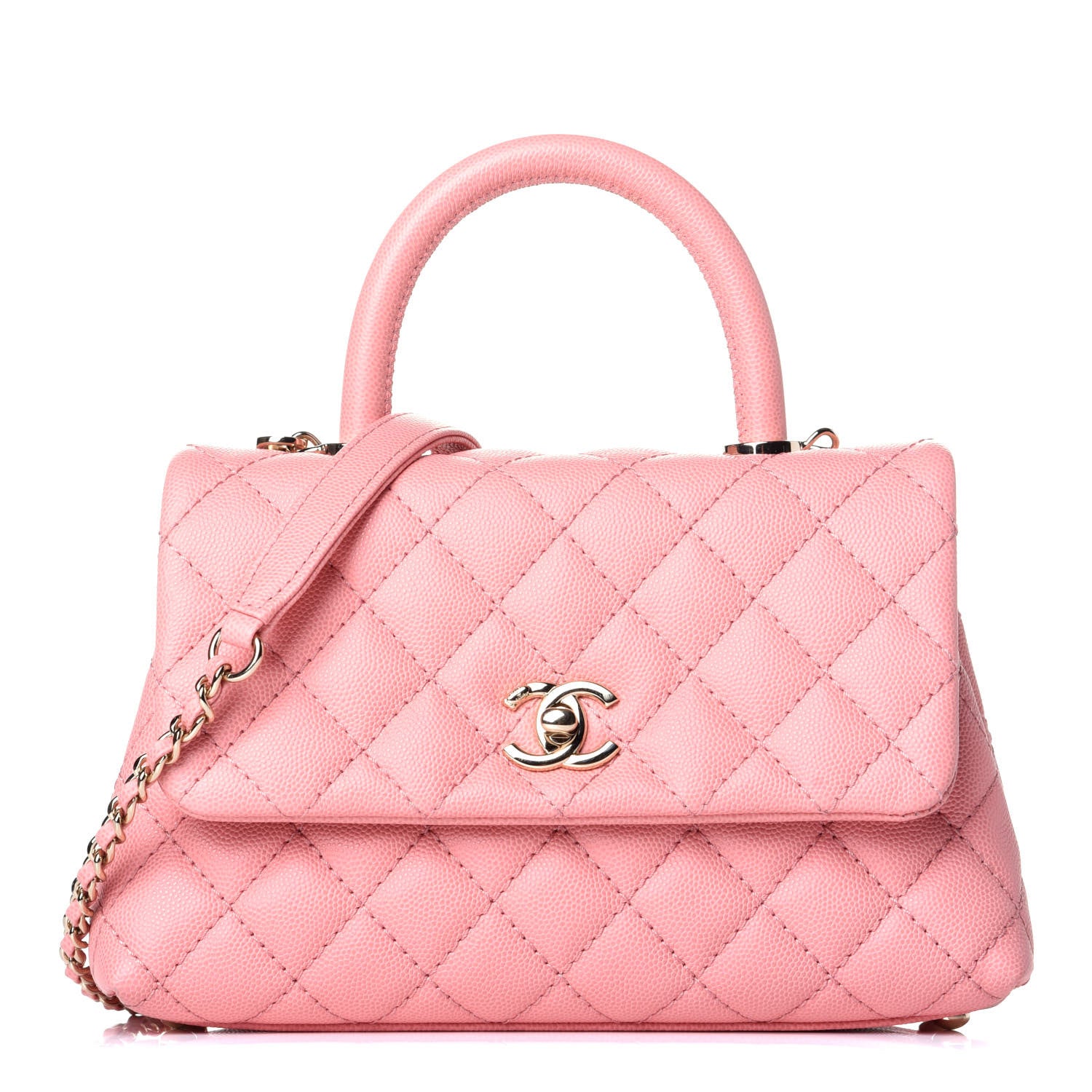 Chanel Caviar Quilted Mini Coco Handle Flap Pink 1 of 10