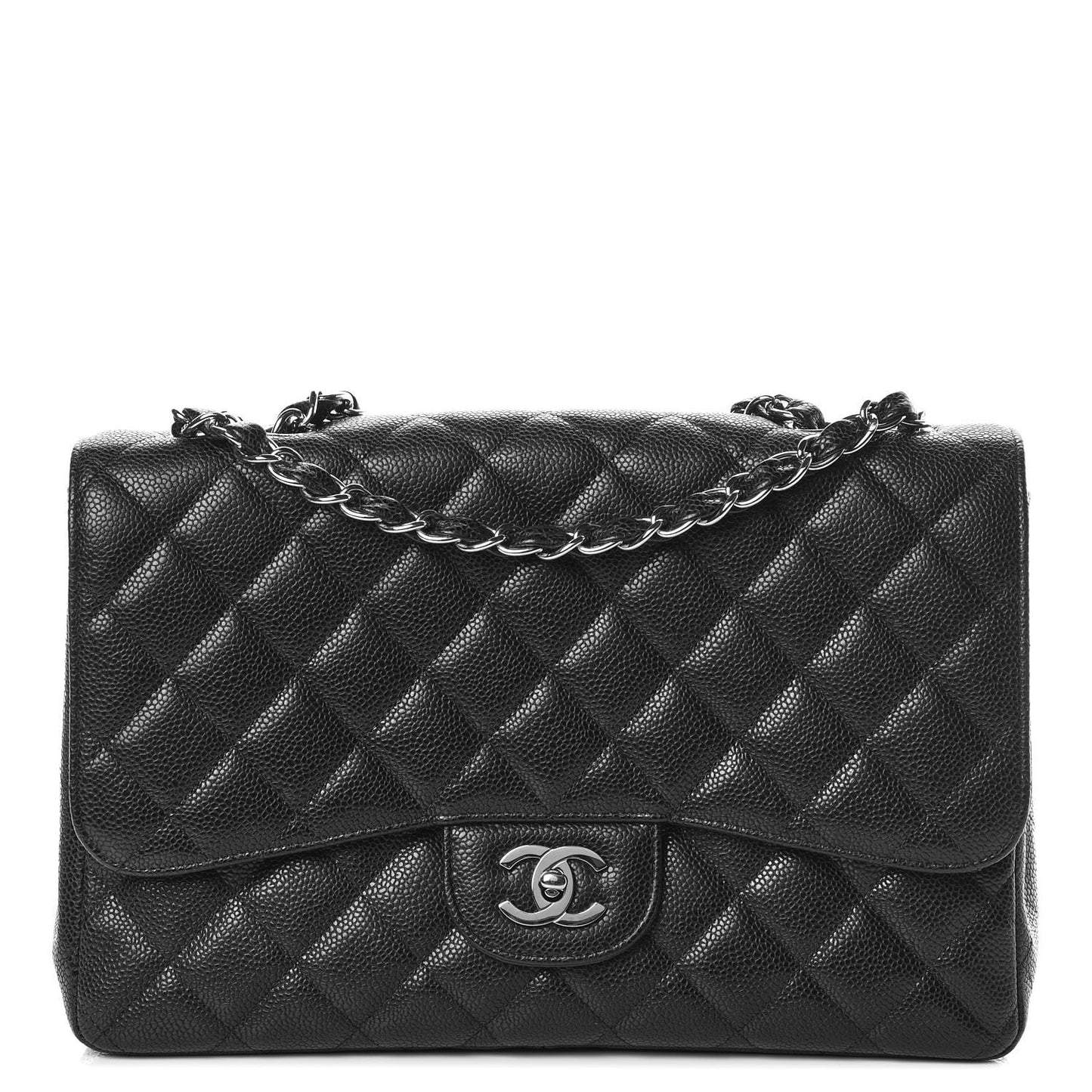Caviar Quilted Jumbo Single Flap Black