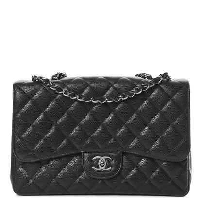 Chanel Caviar Quilted Jumbo Single Flap Black 1 of 13