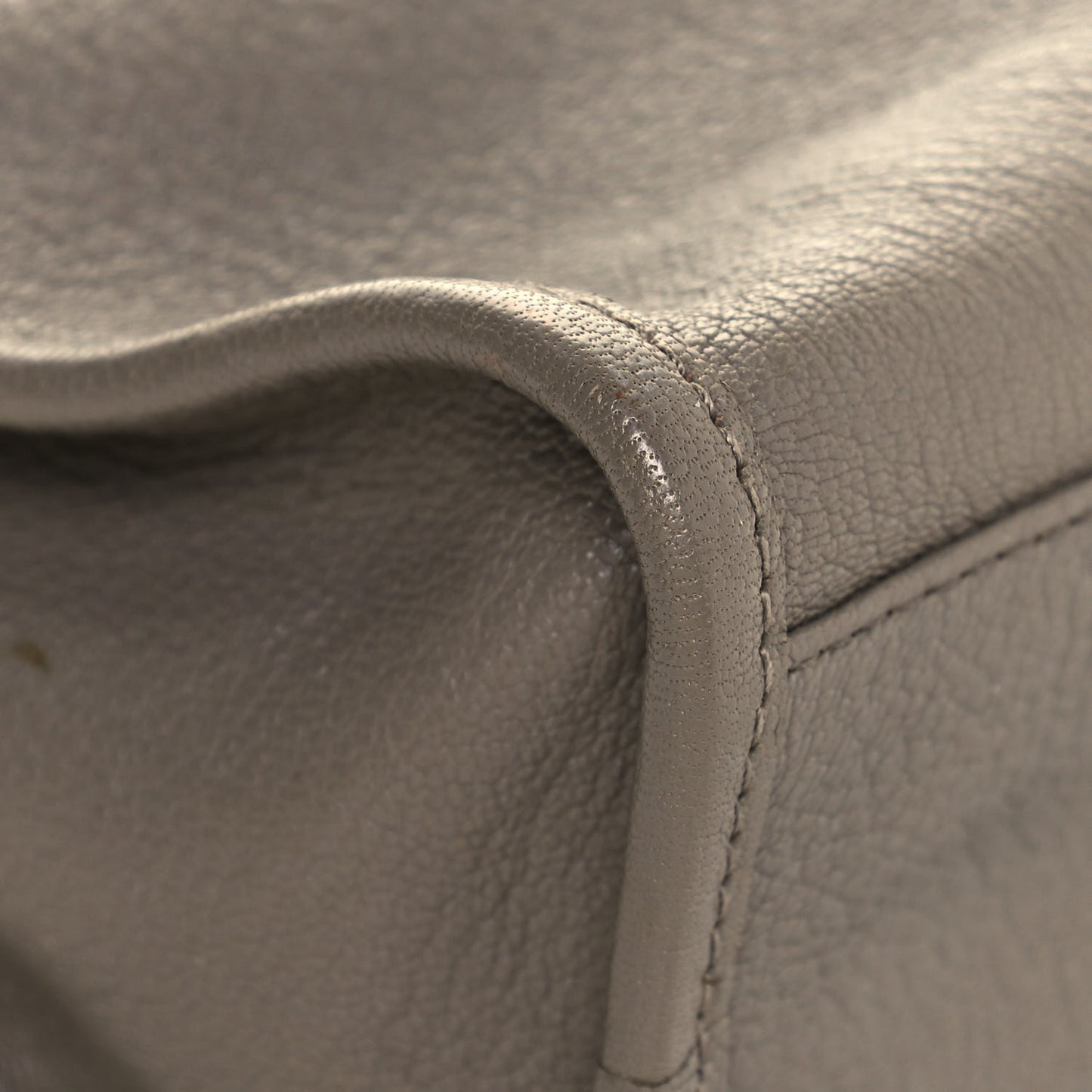 Chevre Gold Metallic Edge Hardware Mini City Gris Taupe