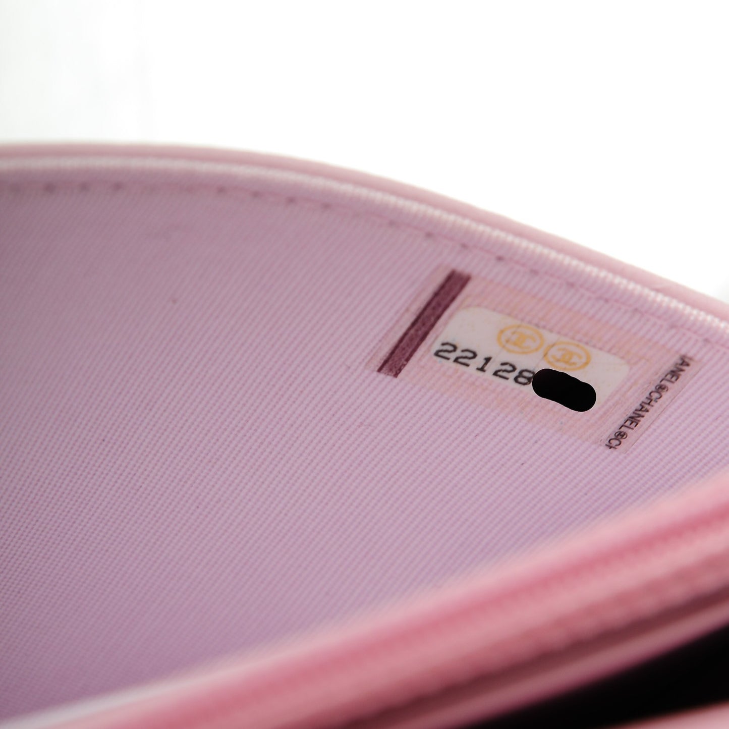 Lambskin Quilted Diamond CC Wallet On Chain WOC Pink
