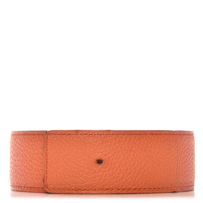 Hermes Box Togo Reversible Belt Strap 85 Orange Chocolate 1 of 9