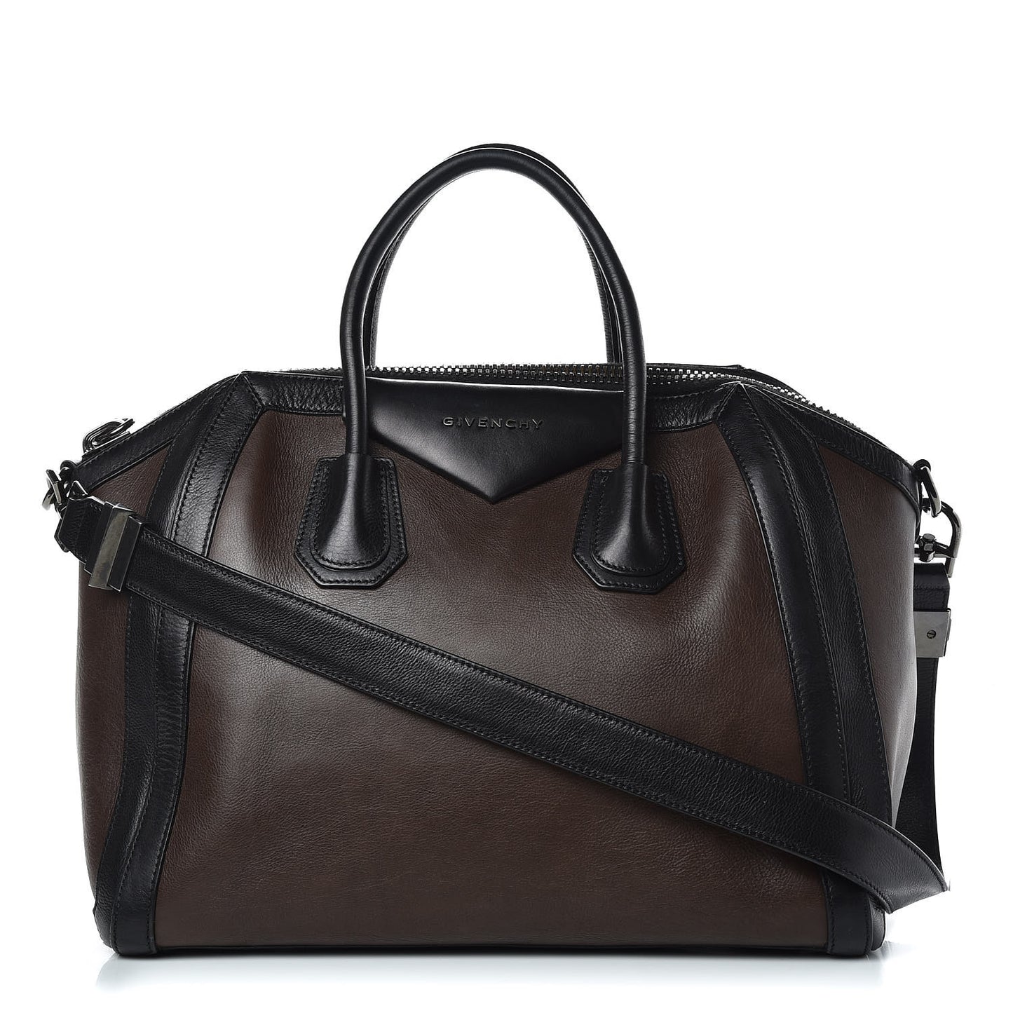 Calfskin Medium Bi-Color Antigona Brown Black