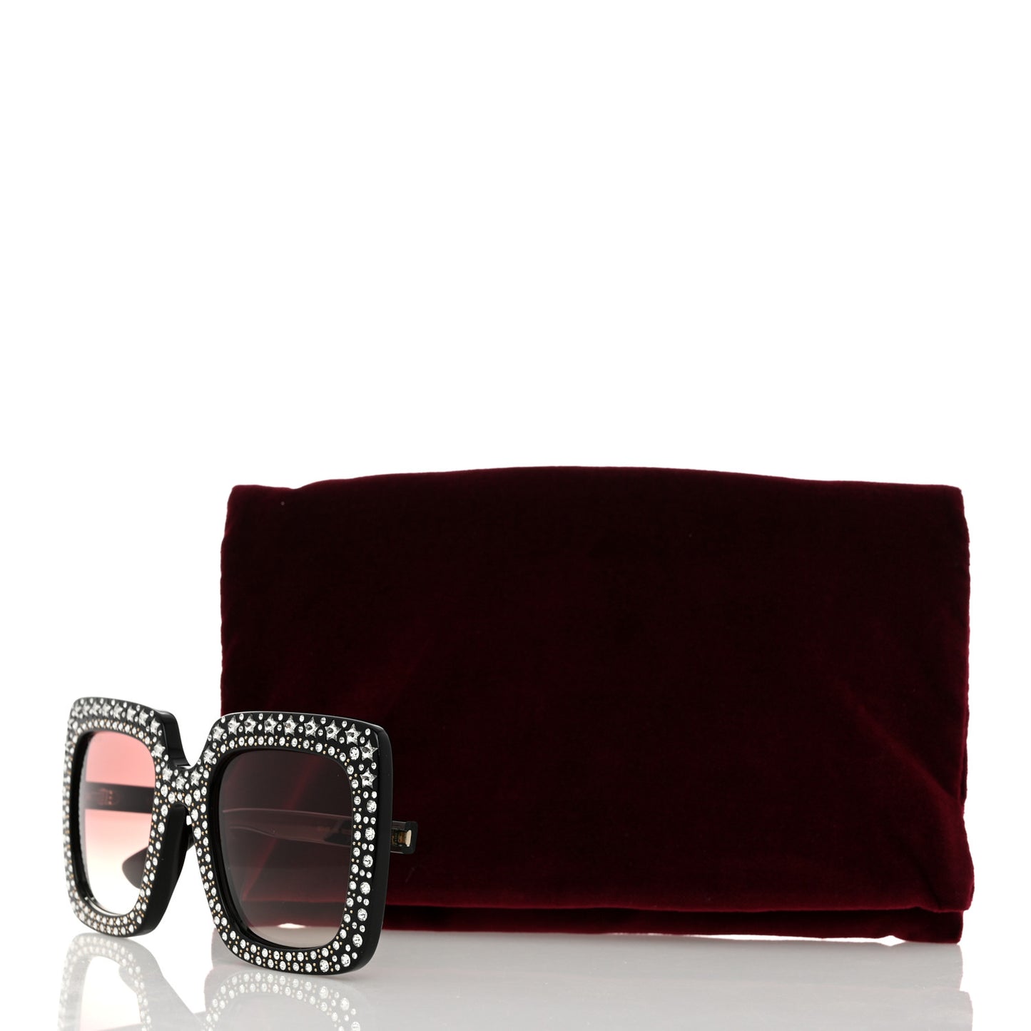 Acetate Crystal Oversize Sunglasses GG0148S Black