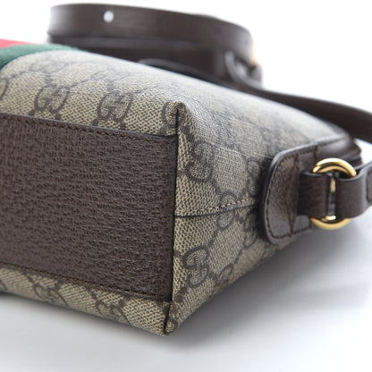 Gucci GG Supreme Monogram Textured Dollar Calfskin Web Small Ophidia Dome Shoulder Bag Beige Ebony New Acero 9 of 9