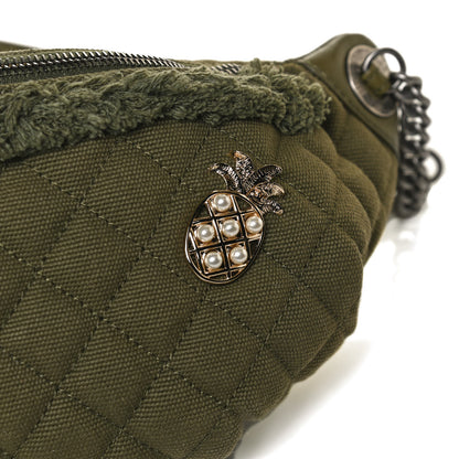 Chanel Canvas Lambskin Quilted Coco Cuba Charms Waist Bag Khaki 11 of 13