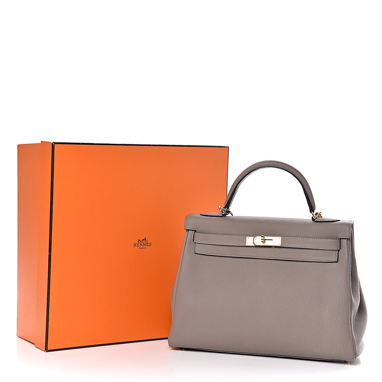 Hermes Togo Kelly Retourne 32 Gris Asphalte 48 of 48