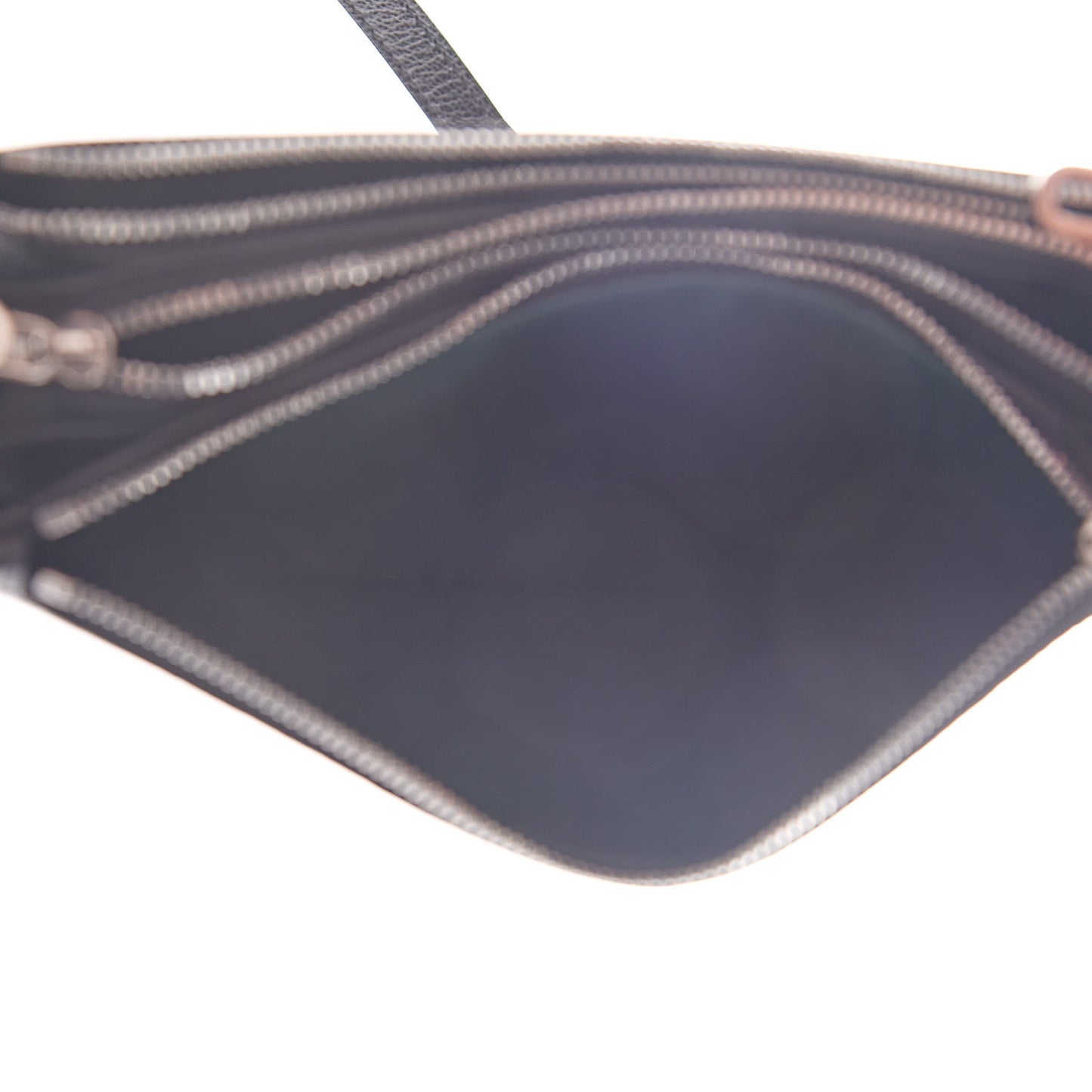 Grainy Goatskin Penhurst D-Ring Triple Zip Crossbody Bag Black