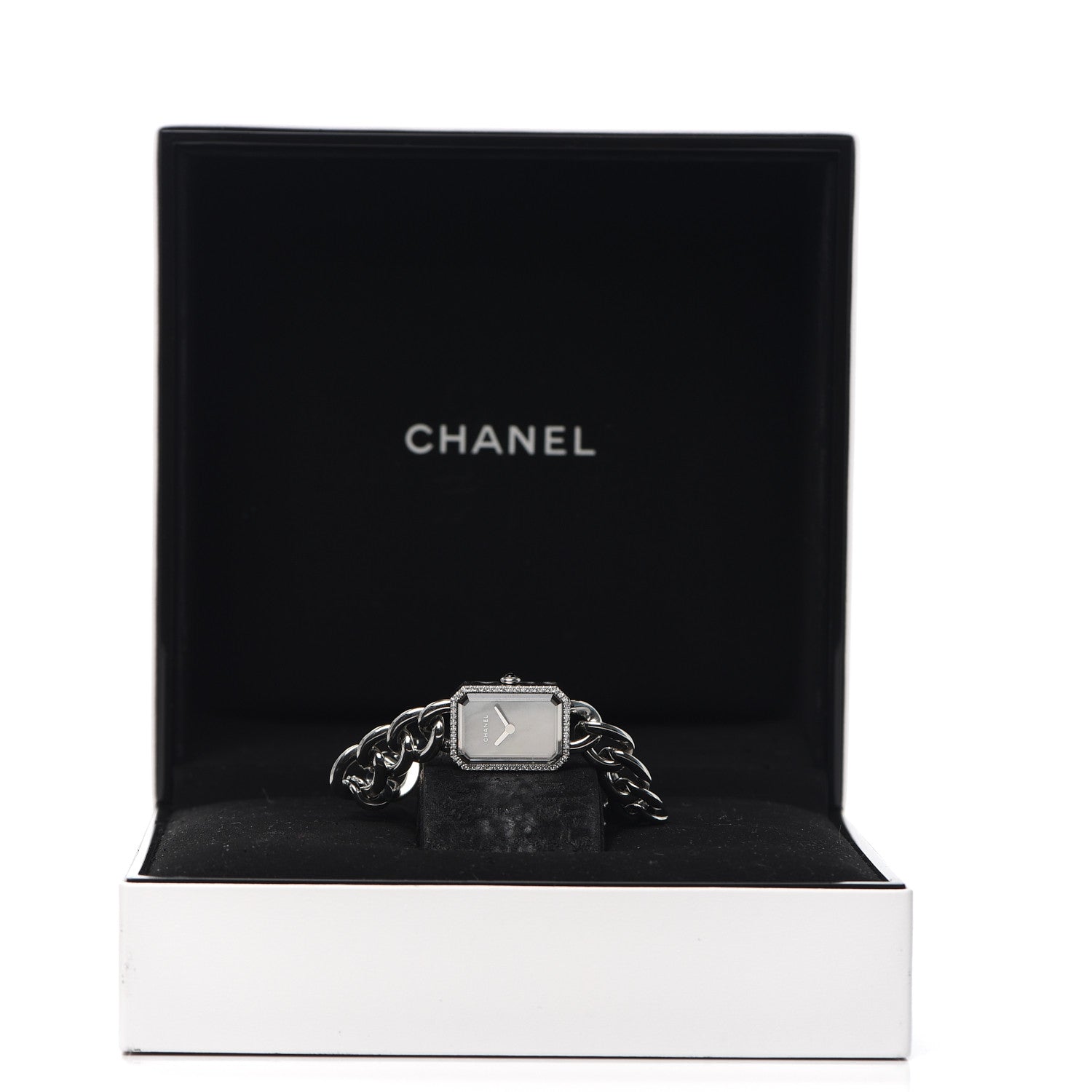 Chanel Stainless Steel Diamond Bezel Mother of Pearl 16mm Chain Premiere Quartz Watch 5 of 5