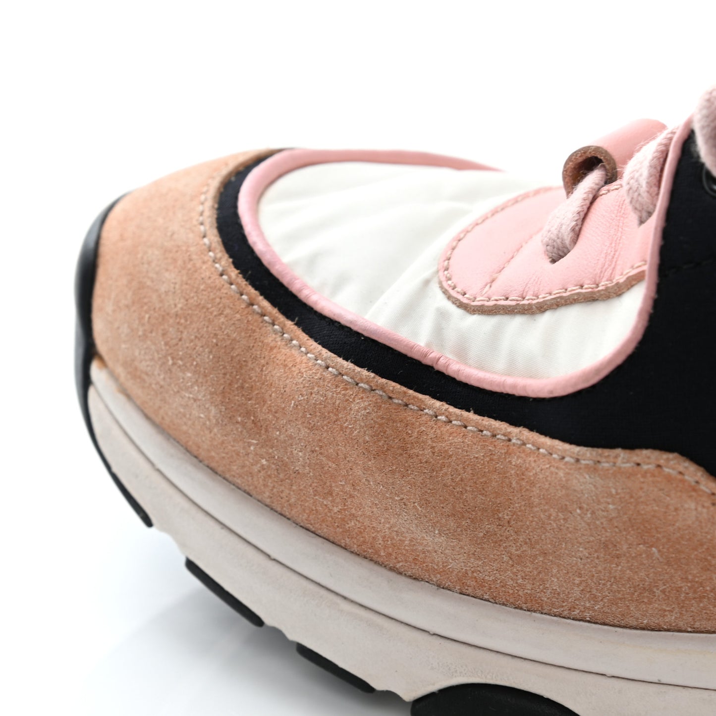 Nylon Lambskin Suede Calfskin CC Sneakers 36.5 Pink