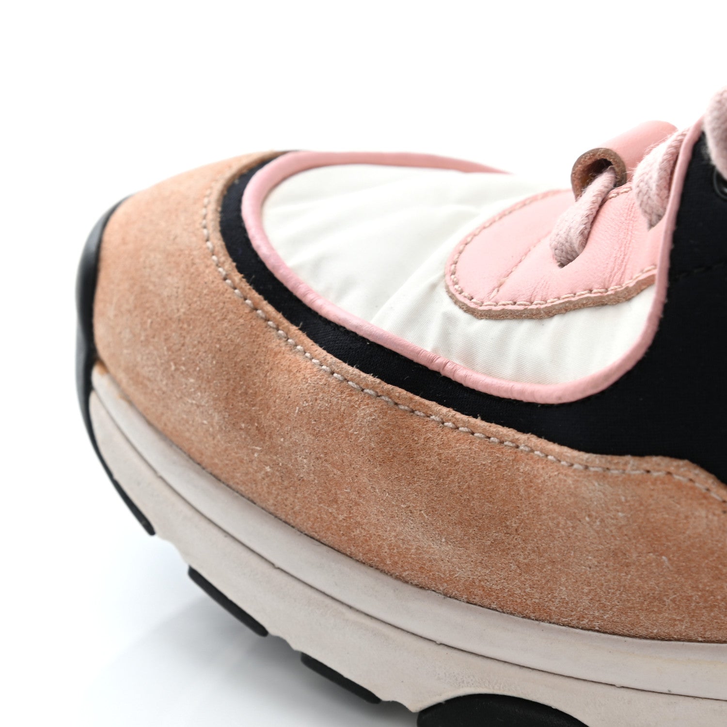 Chanel Nylon Lambskin Suede Calfskin CC Sneakers 36.5 Pink 16 of 21