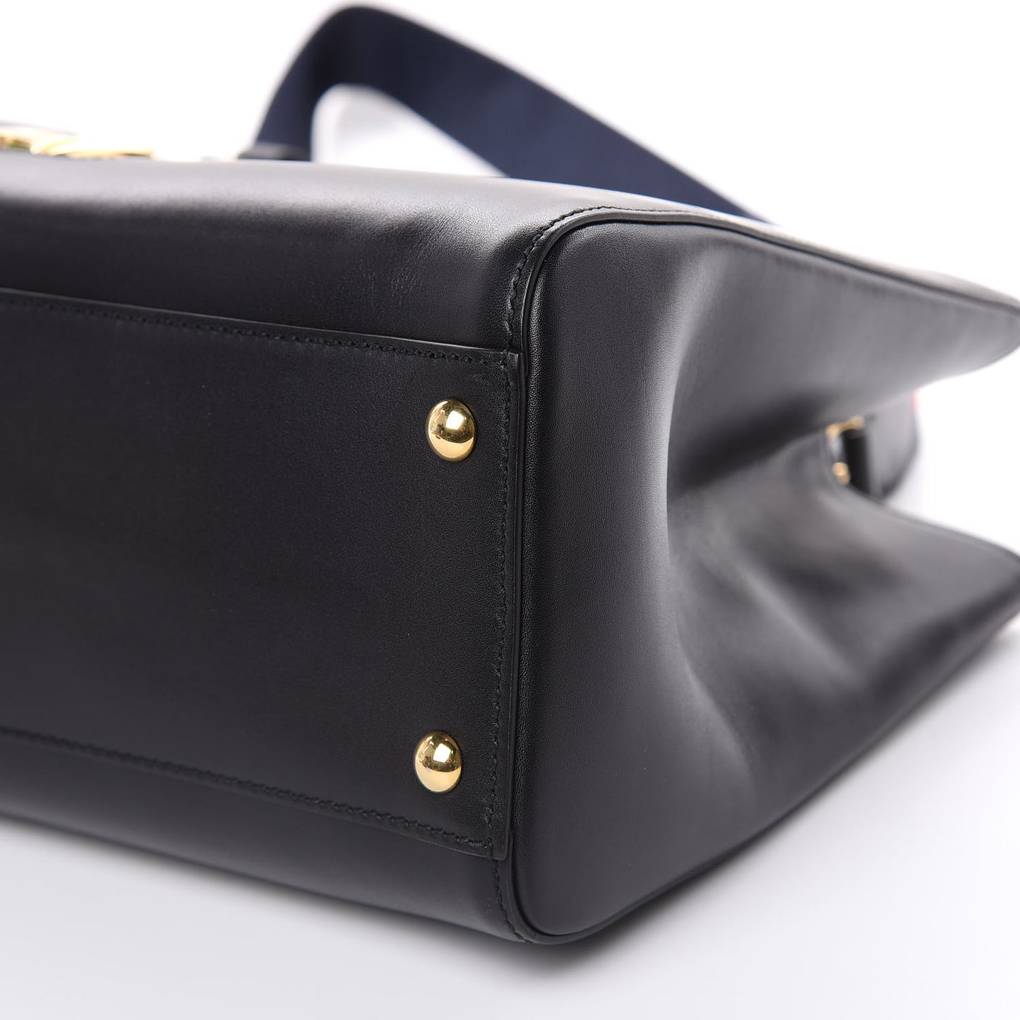 Calfskin Large Sylvie Top Handle Tote Black