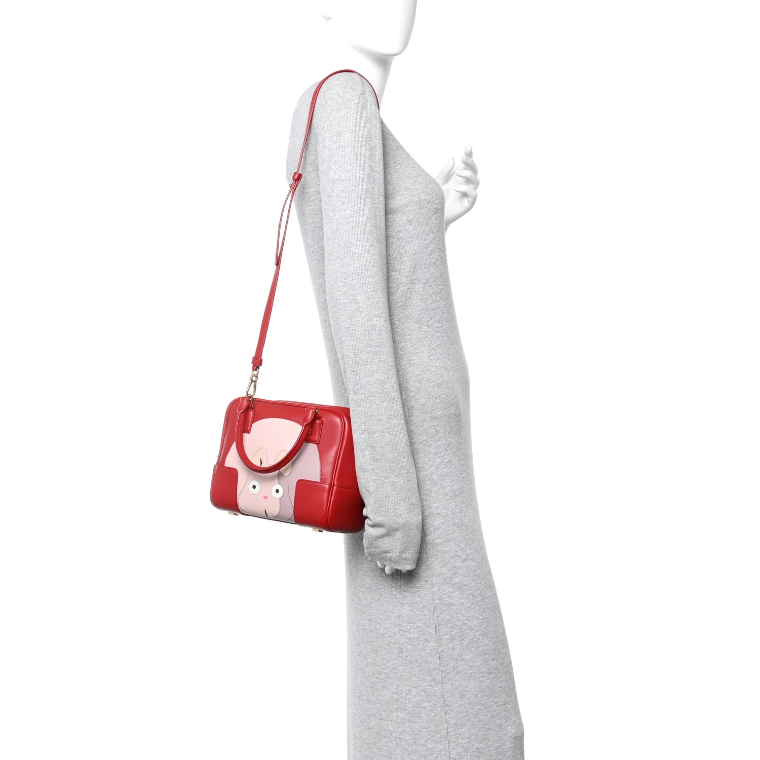 Loewe X SPIRITED AWAY Calfskin Bo Mouse Amazona 19 Red 2 of 9