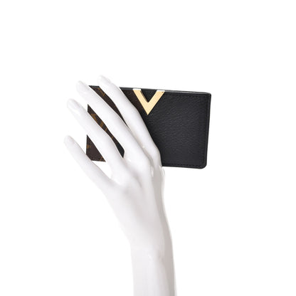 Louis Vuitton Monogram Calfskin Kimono Card Holder Black 2 of 7