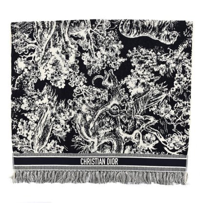 Christian Dior Cotton Toile De Jouy Reverse Towel Black Ivory 1 of 4