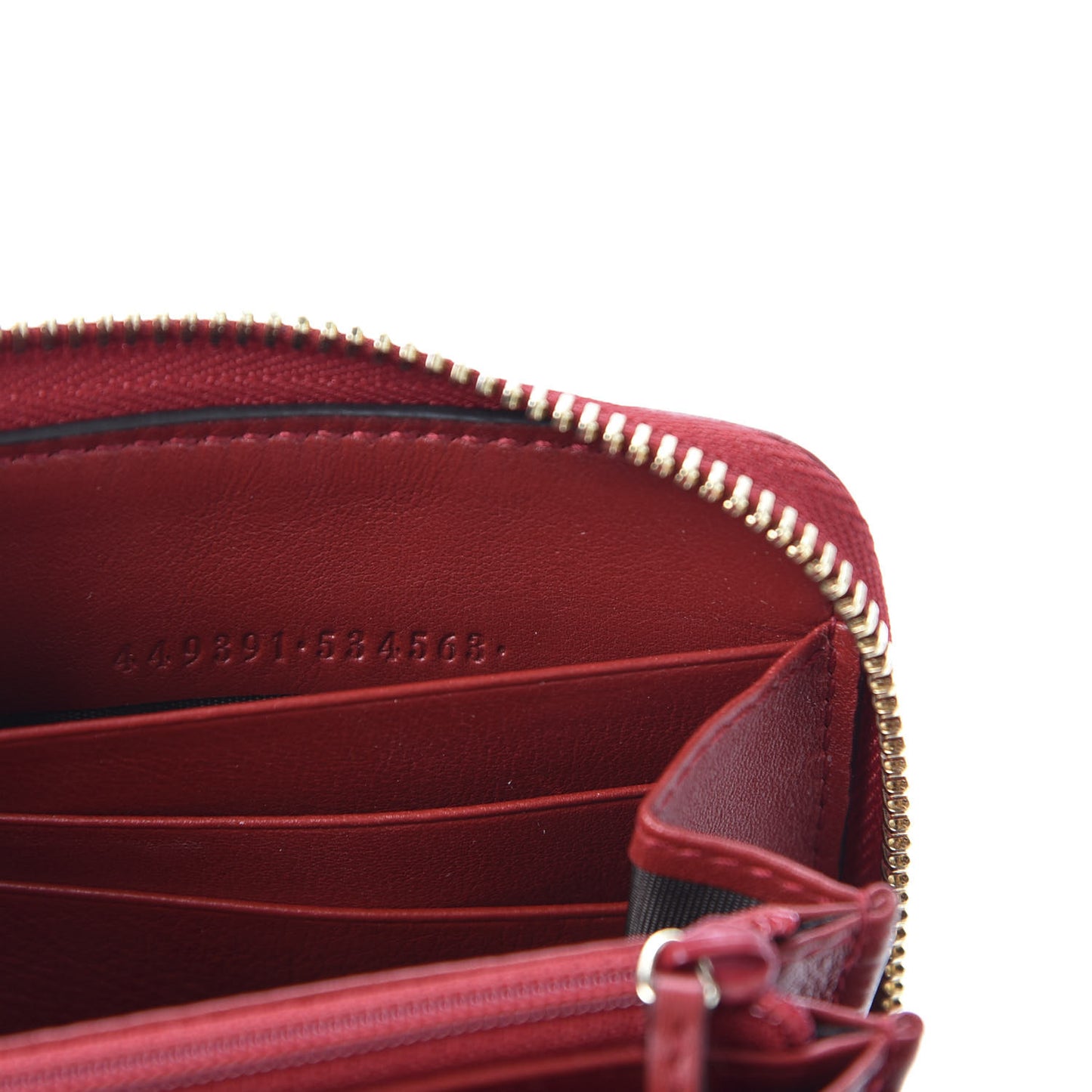 Microguccissima Zip Around Wallet Red