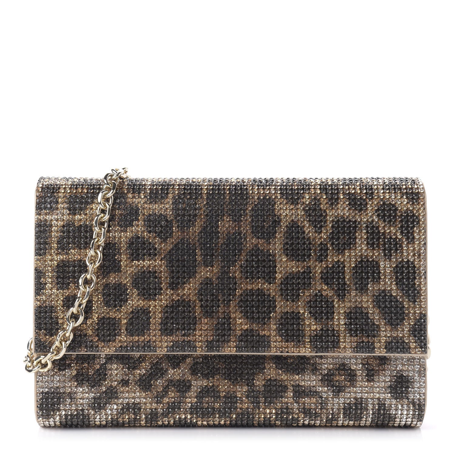 Judith Leiber Swarovski Crystal Fizzoni Leopard Clutch Champagne Multicolor 1 of 11