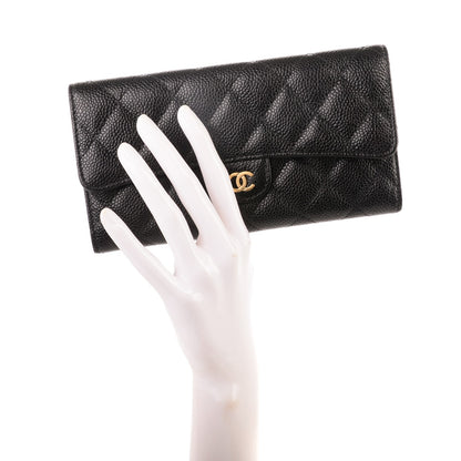 Chanel Caviar Quilted Large Flap Wallet Black 2 of 8