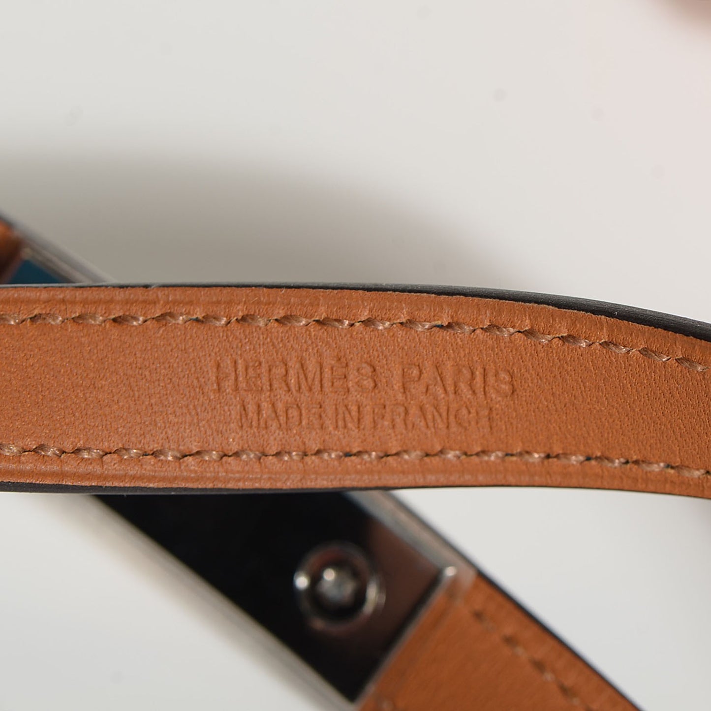 Veau Tadelakt Rivale Double Tour Bracelet Small Bleu Izmir