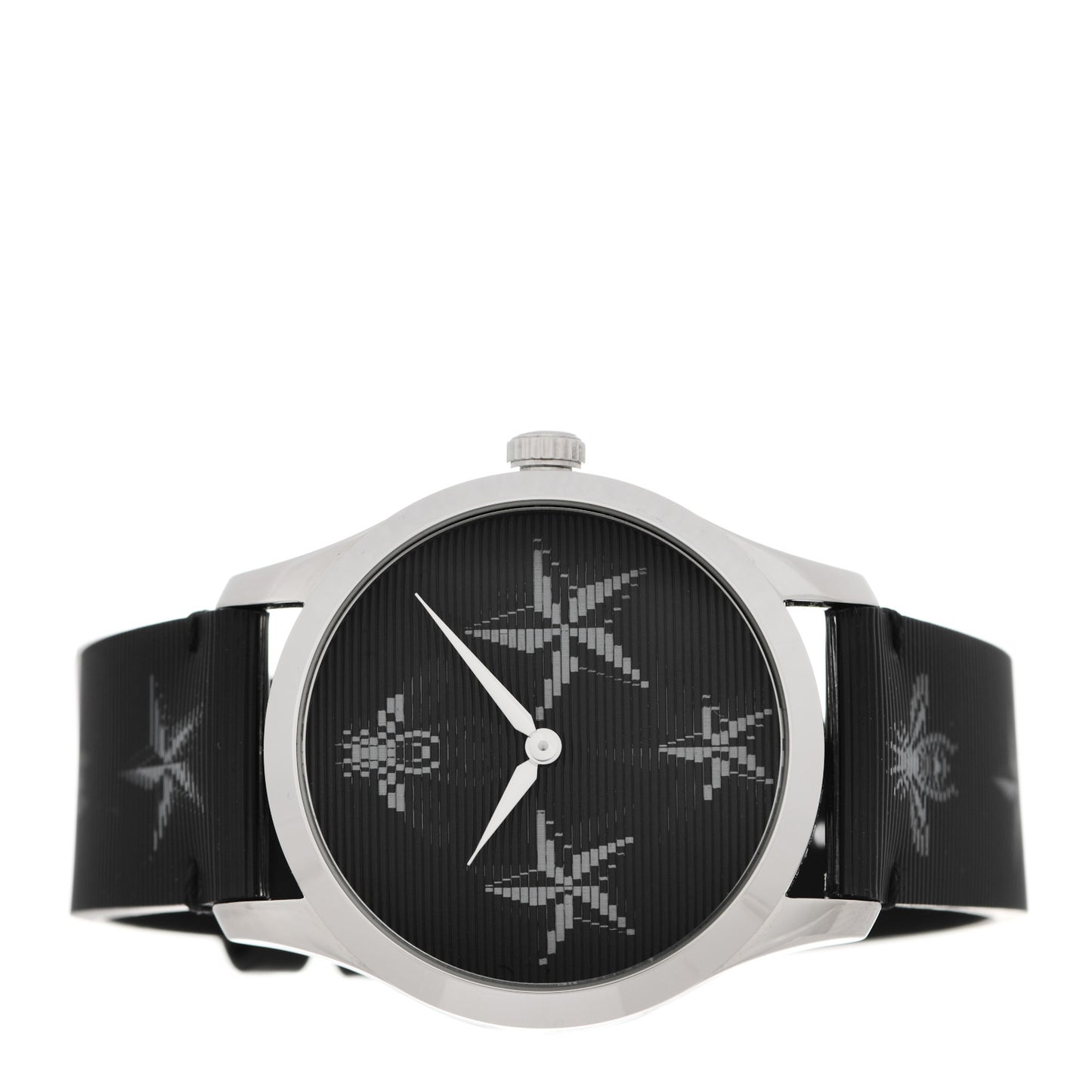 Stainless Steel Calfskin 38mm G-Timeless Bee Star Hologram Quartz Watch Black