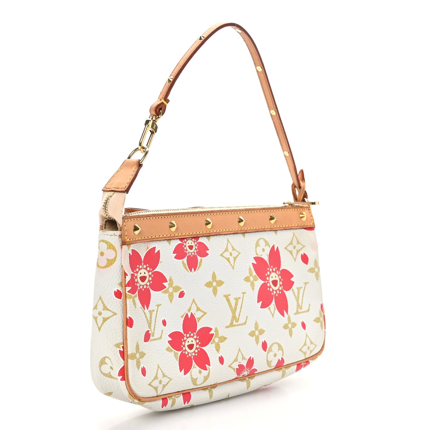 Monogram Cherry Blossom Pochette Accessories Red