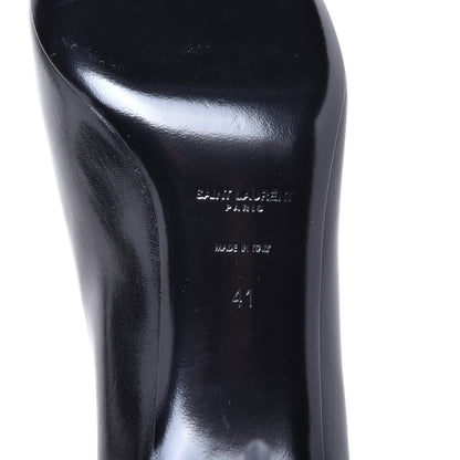 Saint Laurent Calfskin Bow Anais Pumps 41 Black Navy 7 of 10