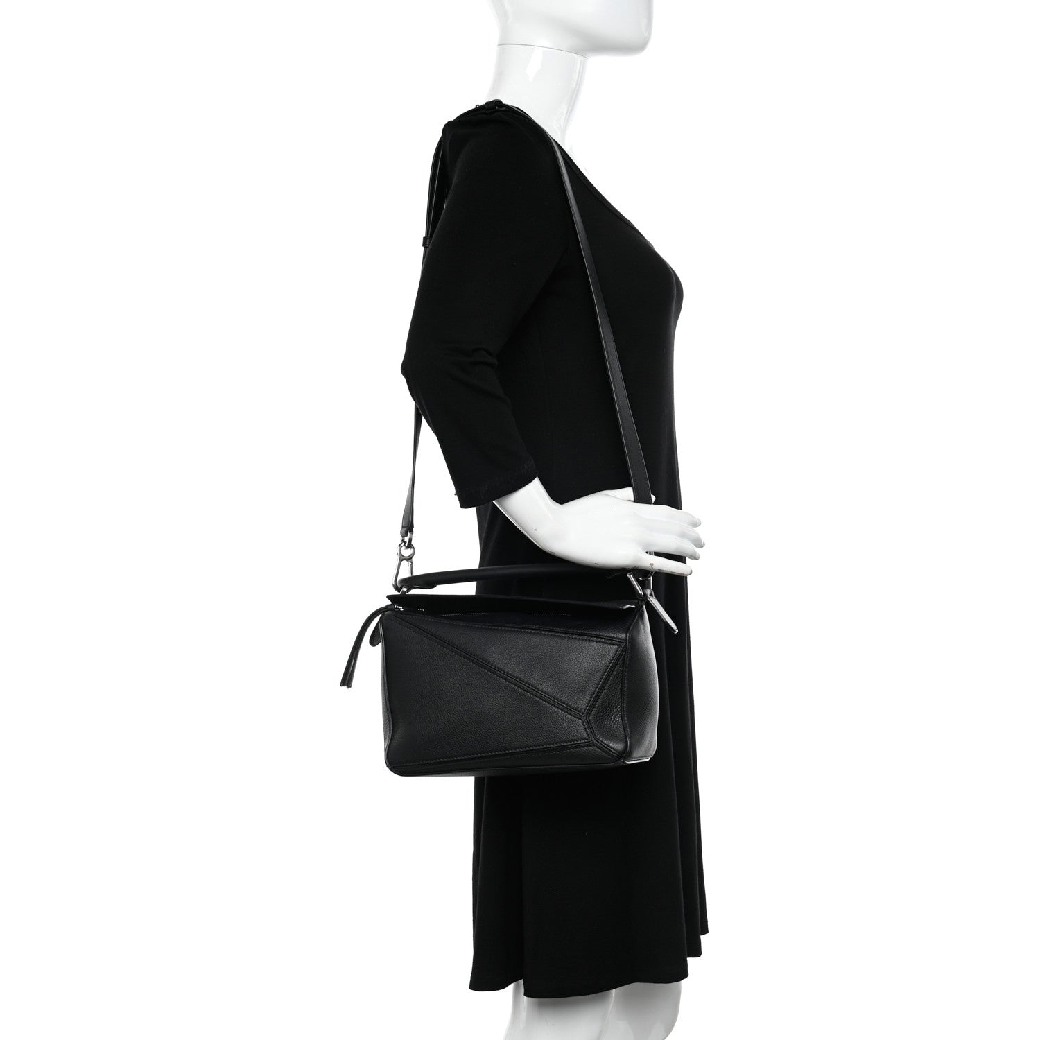 Loewe Calfskin Small Puzzle Bag Black 2 of 11