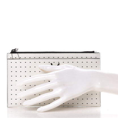Saint Laurent Calfskin Square Dot Zip Bill Pouch White 2 of 8