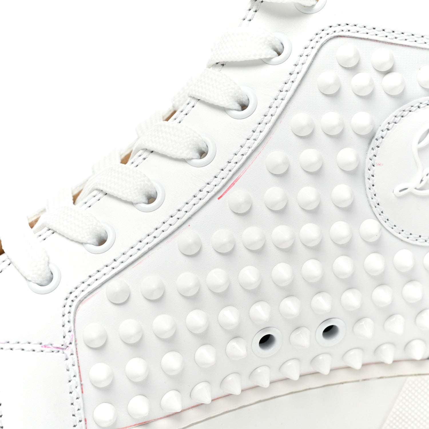 Christian Louboutin Calfskin Womens Louis Spikes Flat Sneakers 39.5 White 10 of 16