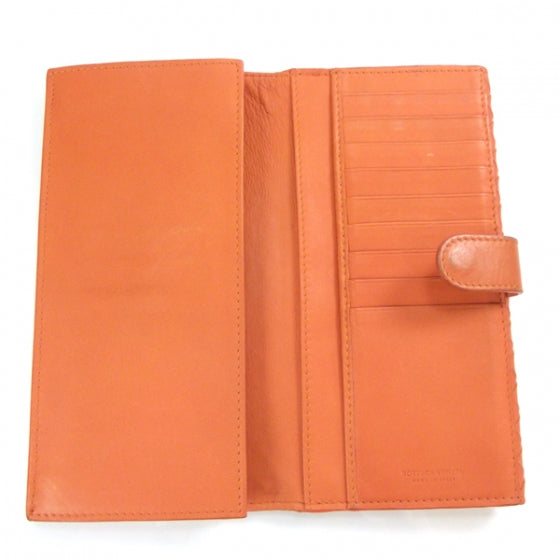 Nappa Intrecciato Continental Wallet Orange