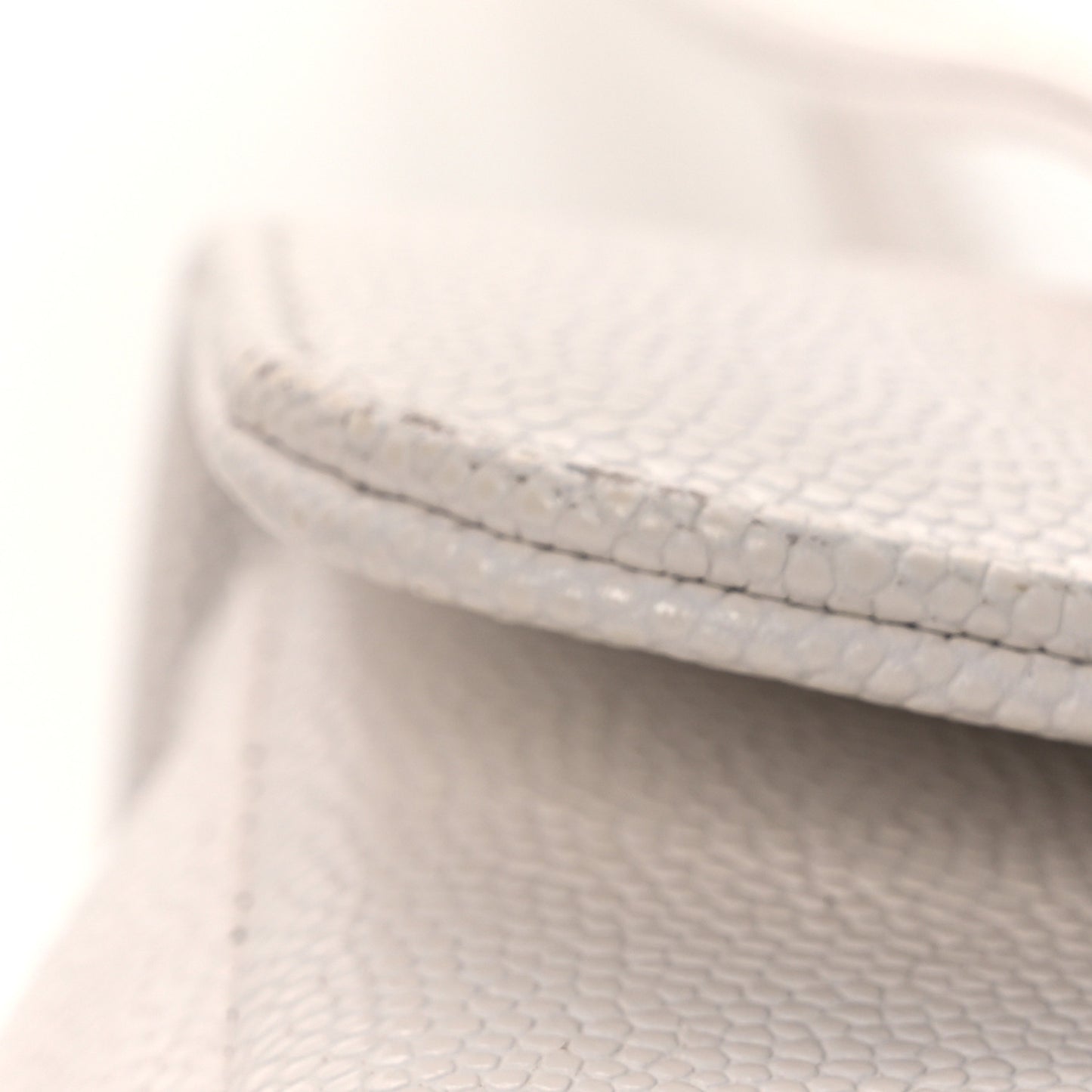 Shiny Caviar Mini Preppy Coco Shoulder Bag White