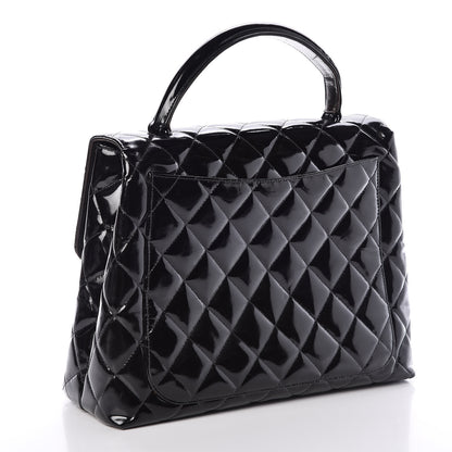 Chanel Patent Quilted Jumbo Kelly Flap Black 3 of 11