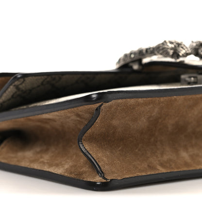 Gucci GG Supreme Monogram Suede Crystal Small Dionysus Shoulder Bag Beige Ebony Taupe 9 of 11