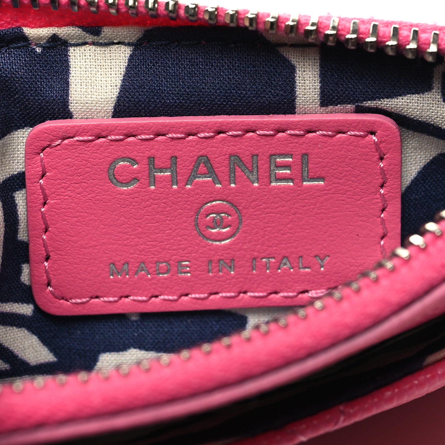 Chanel Caviar Quilted CC Zip Card Holder Dark Pink 6 of 12