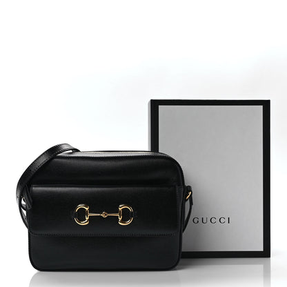 Gucci Textured Calfskin Small Horsebit 1955 Shoulder Bag Black 11 of 11