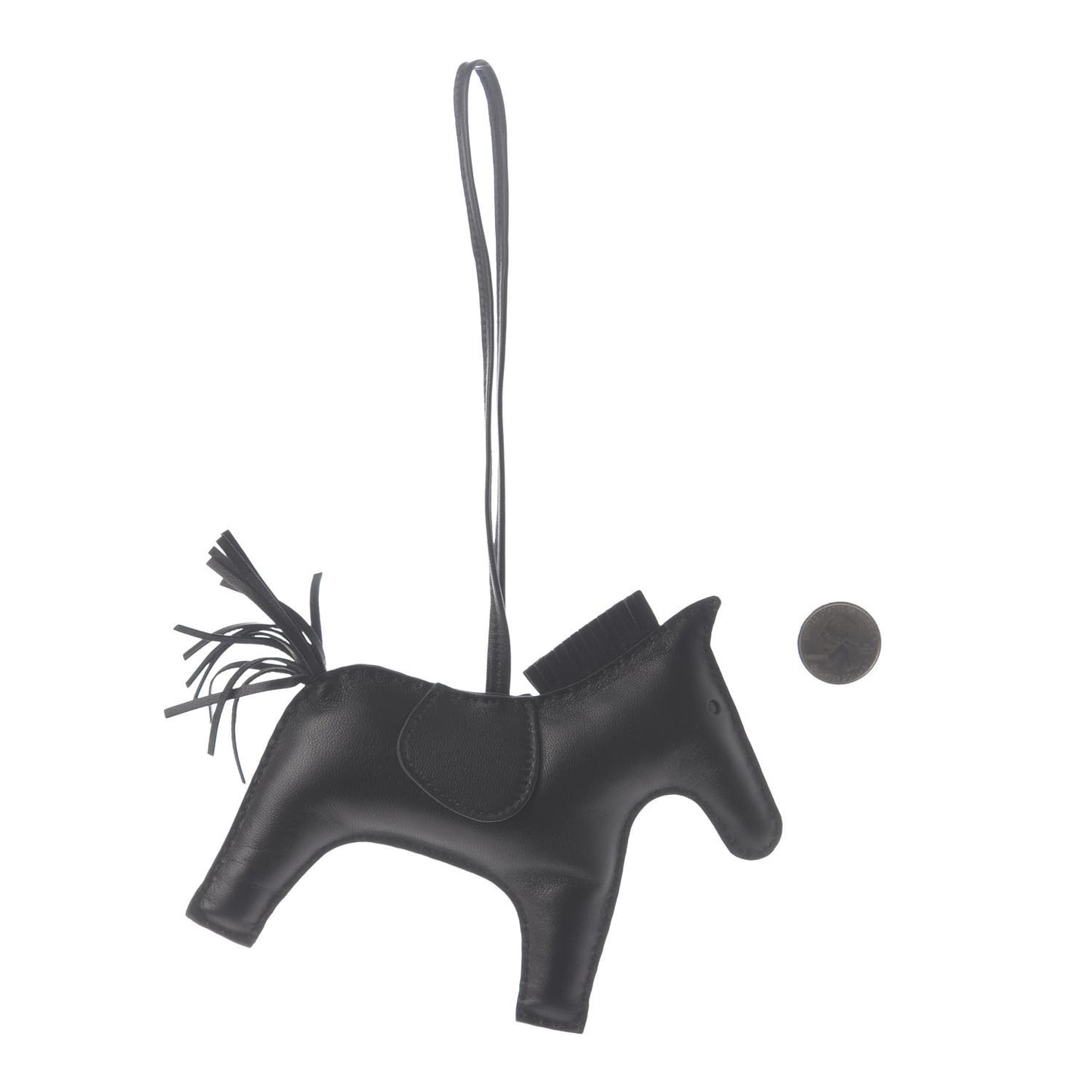 Milo Lambskin Grigri Rodeo Horse Bag Charm GM So Black