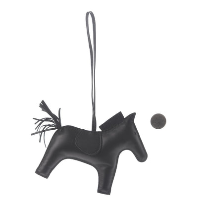 Hermes Milo Lambskin Grigri Rodeo Horse Bag Charm GM So Black 2 of 4