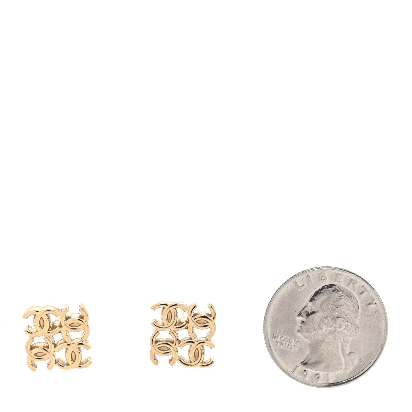 CC Logo Stud Earrings Gold