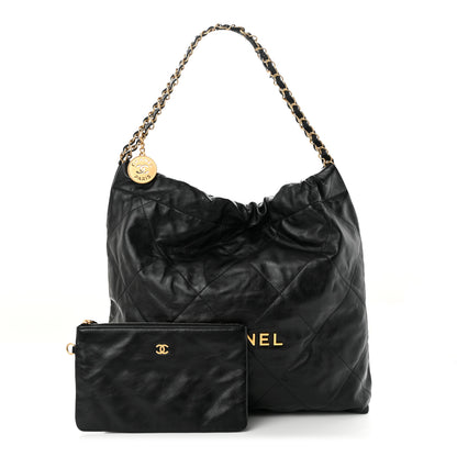 Chanel Shiny Calfskin Quilted Chanel 22 Black 1 of 11