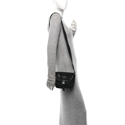 Prada Re-Nylon Saffiano Triangle Shoulder Bag Black 2 of 9