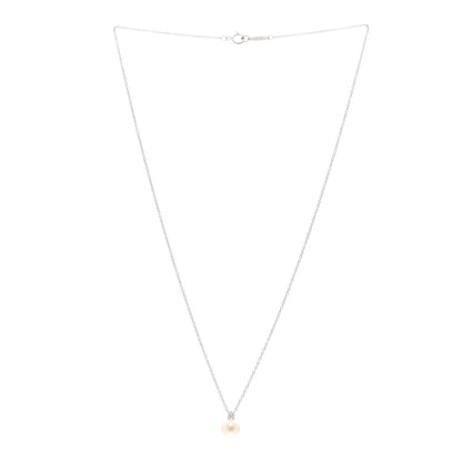 Tiffany 18K White Gold Diamond Cultured Pearl 7-7.5mm Pendant Necklace 3 of 6