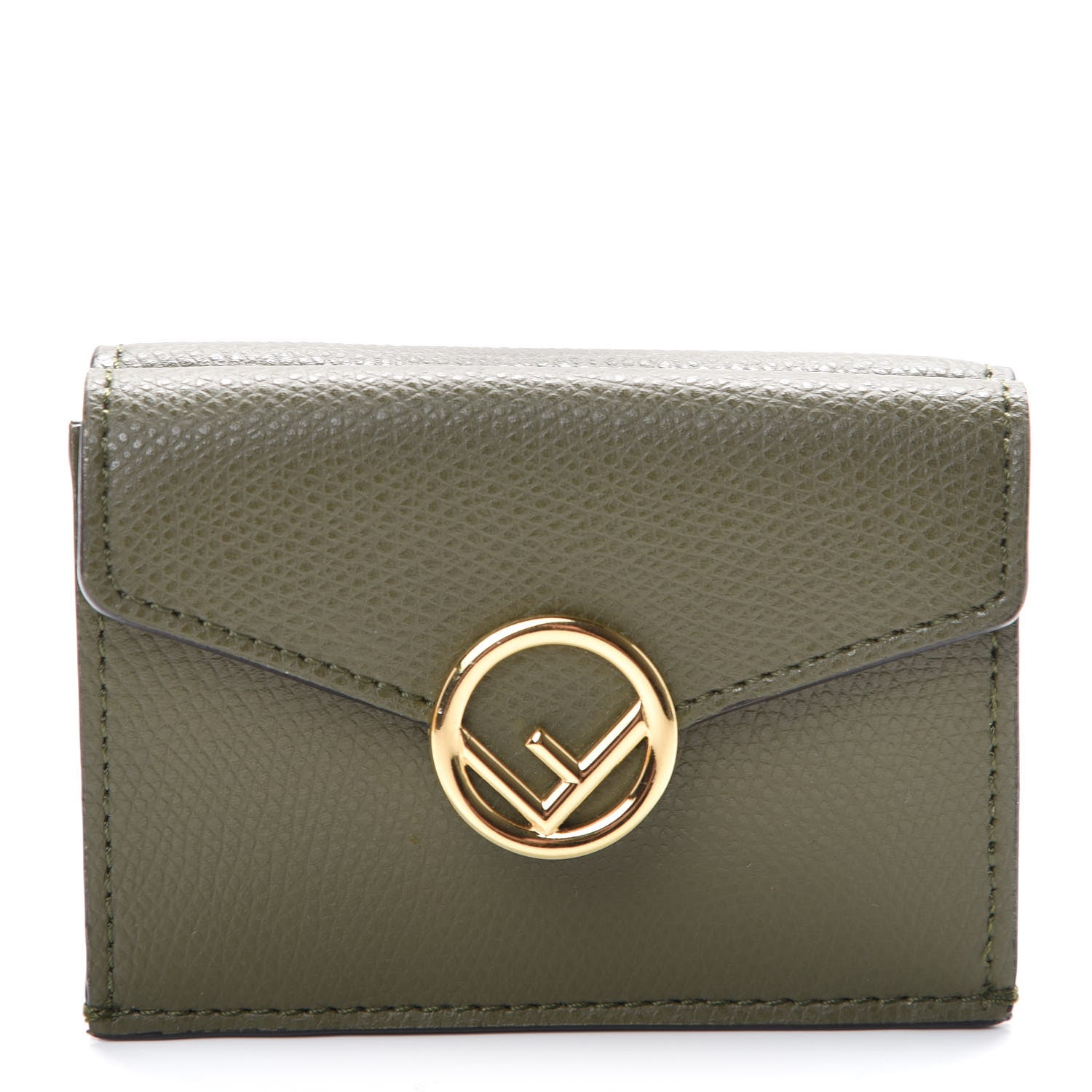 Fendi Vitello Cruise F is Fendi Micro Tri-Fold Envelope Wallet Asparago 1 of 7