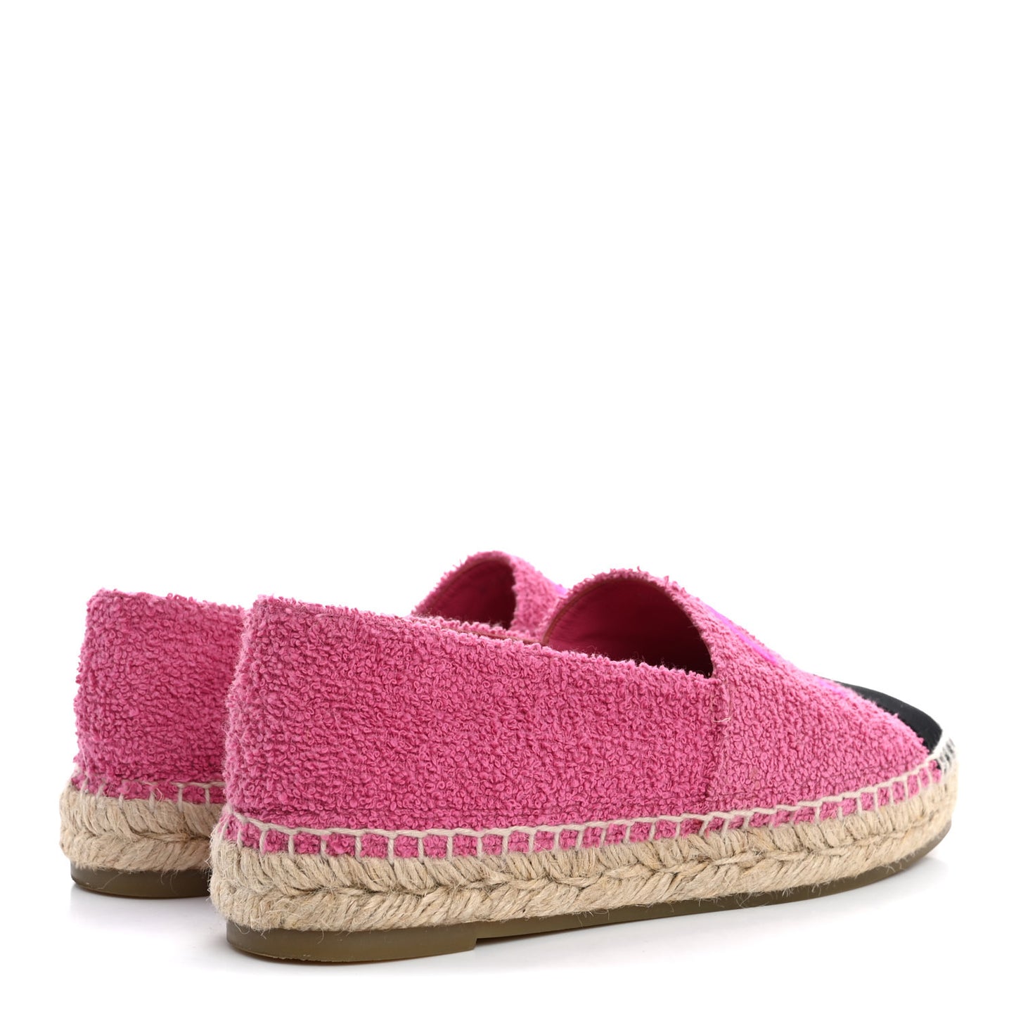 Fabric Grosgrain CC Espadrilles 38 Dark Pink Black