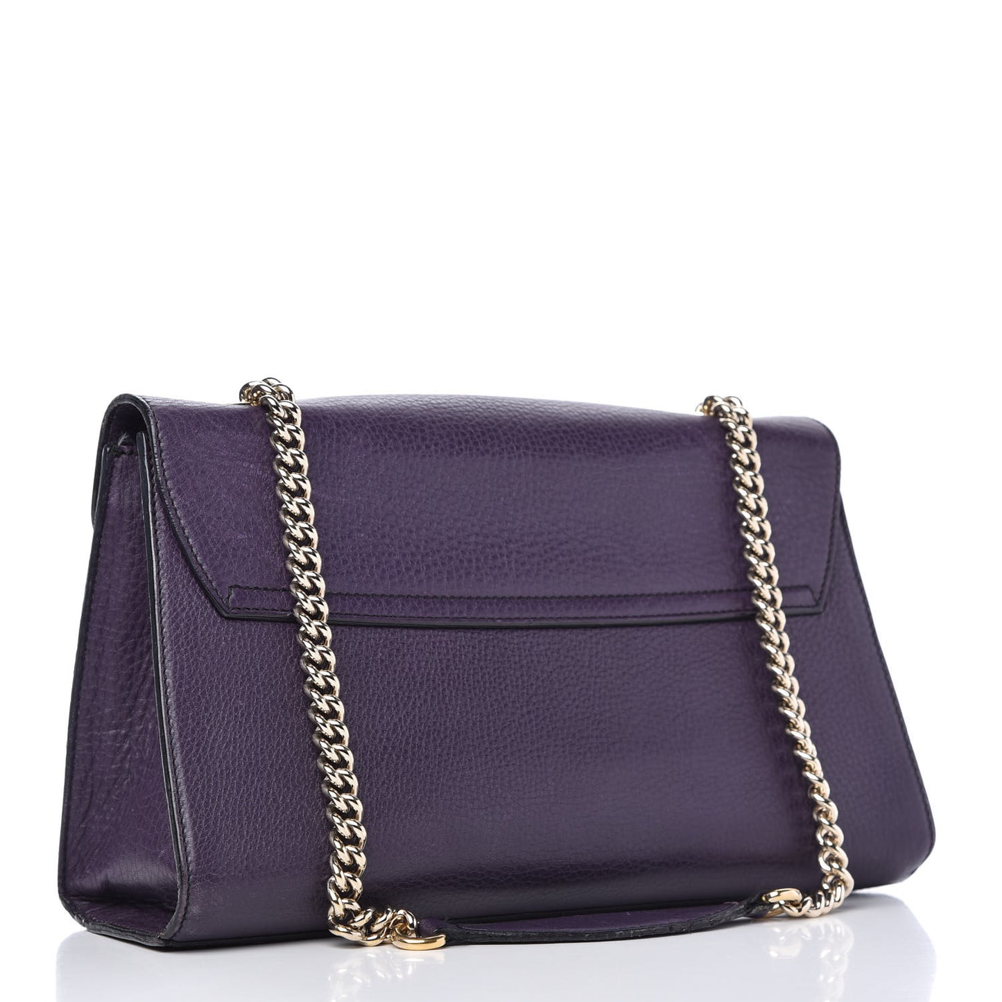 Pebbled Calfskin Medium Emily Chain Shoulder Bag Purple