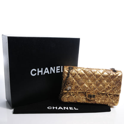 Chanel Buffalo Leather Hand Painted Lace 2.55 Reissue 226 Flap Gold 5 of 9