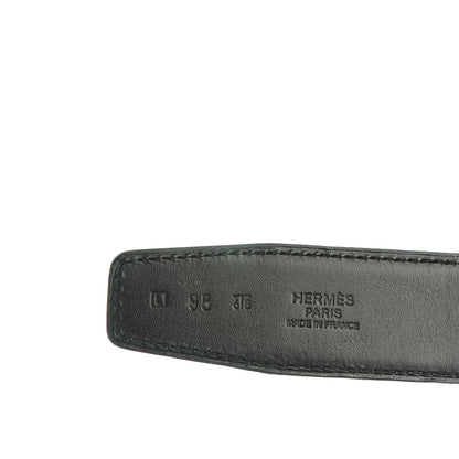 Hermes Box Swift 32mm H Belt 95 Black Etoupe 7 of 8