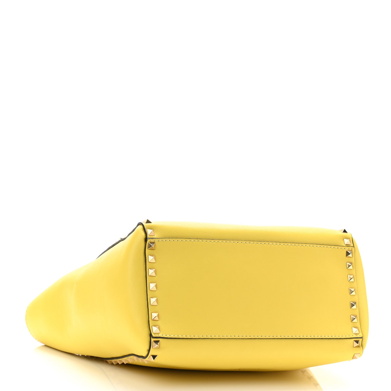 Valentino Garavani Vitello Rockstud Double Handle Tote Naples Yellow 4 of 9