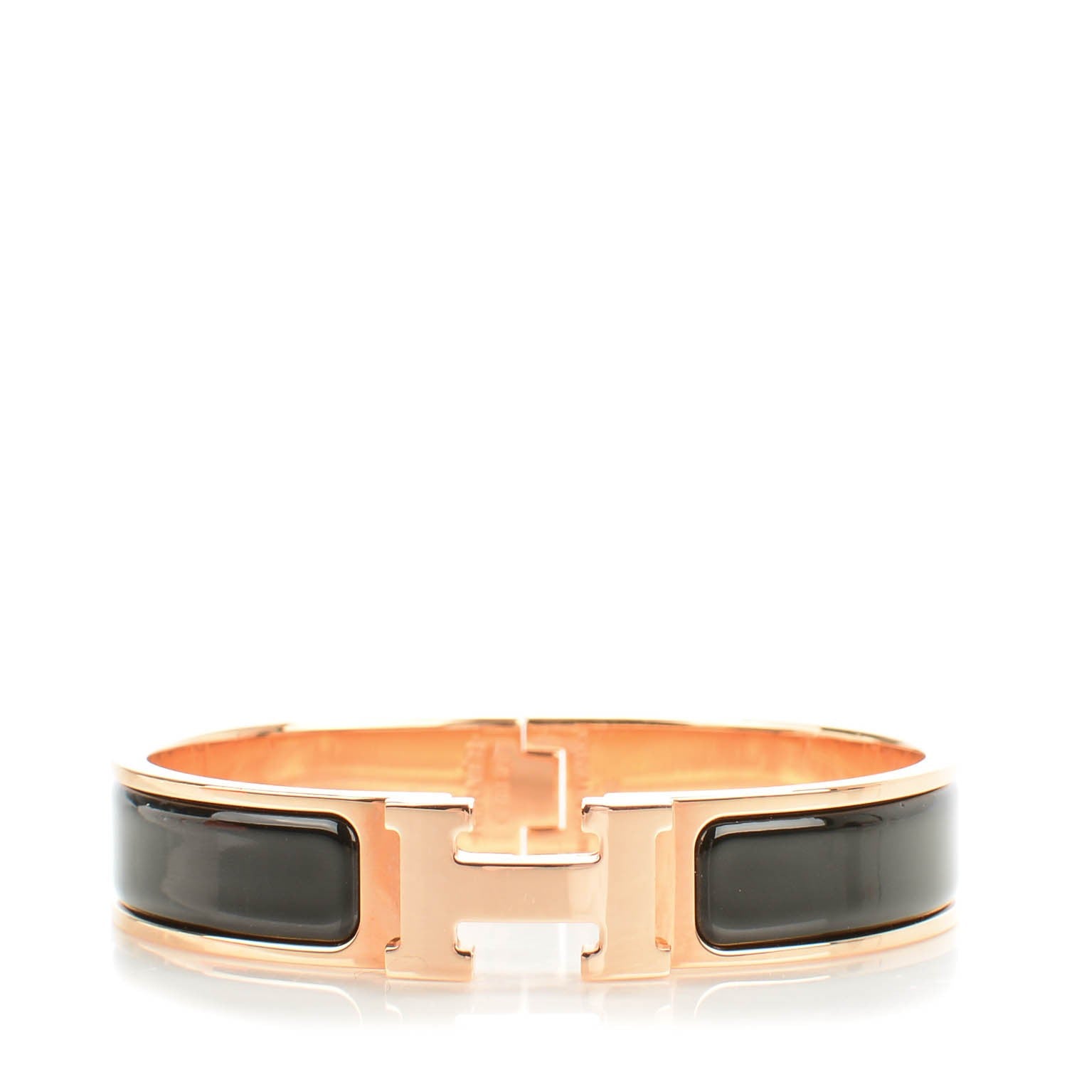 Hermes Enamel Narrow Clic Clac H Bracelet PM Black 1 of 5