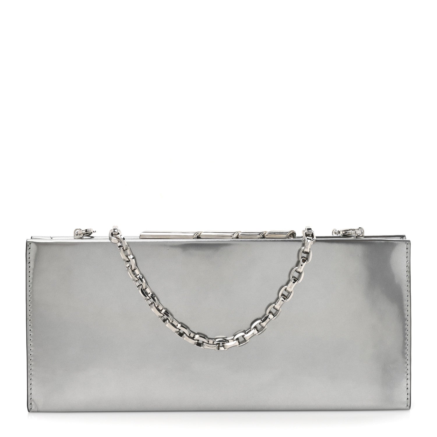 Lanvin Metallic Calfskin Clutch Silver 1 of 19